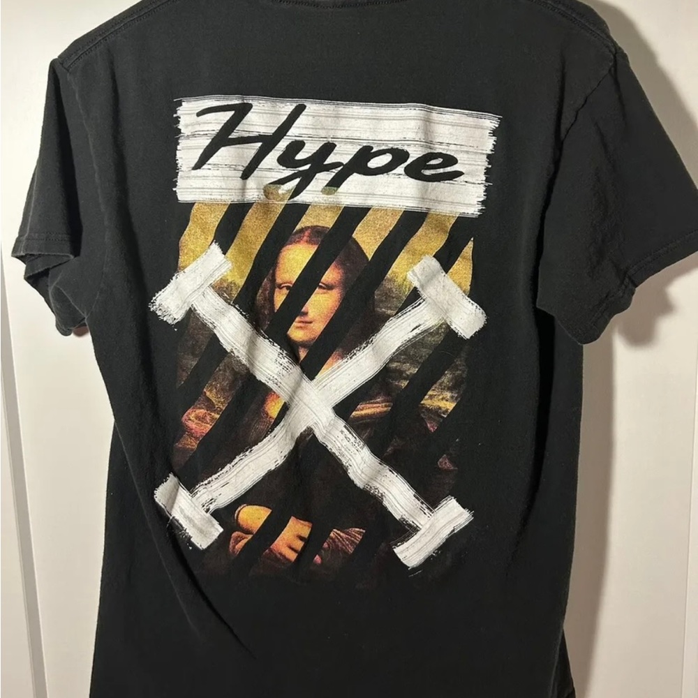 The Young & Wild Black T Shirt X Hype Mona Lisa Crossed Out Women's Size M